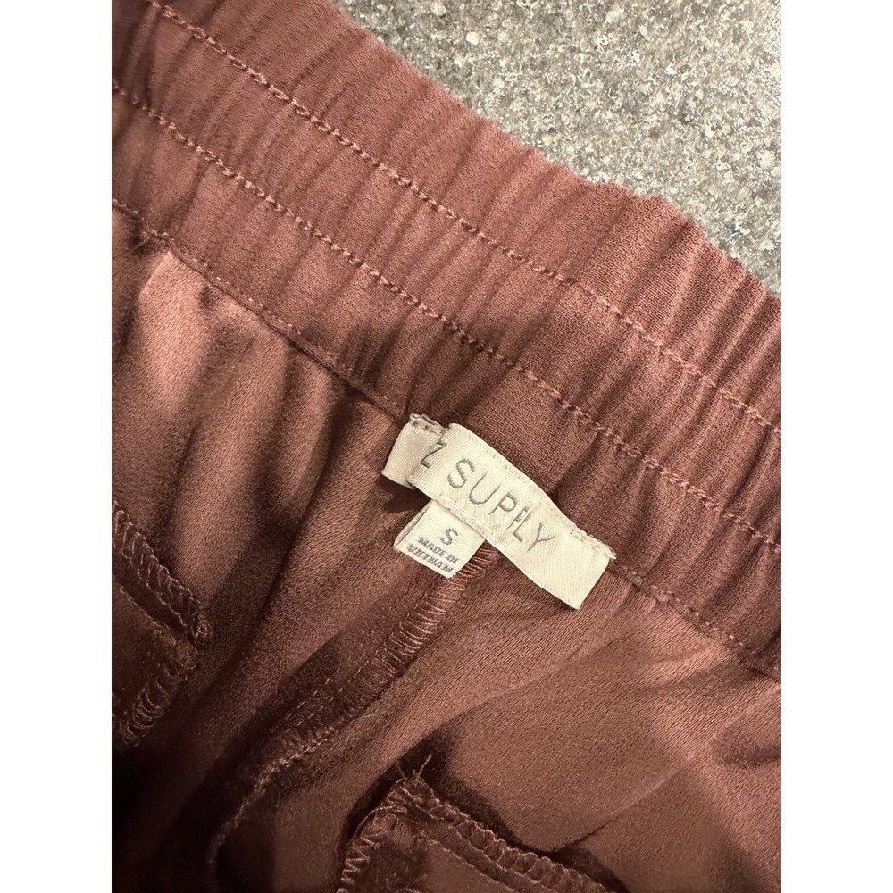 Z Supply Saunders Track Pants Small Side Leg Stripes Brown - Picture 3 of 4